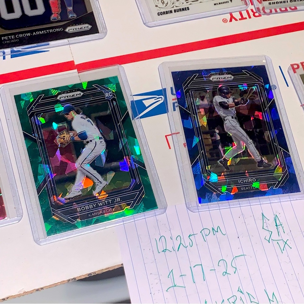 BOBBY WITT JR. PLUS PEDRO MARTINEZ GREEN ICE BLUE ICE CARDS PANINI